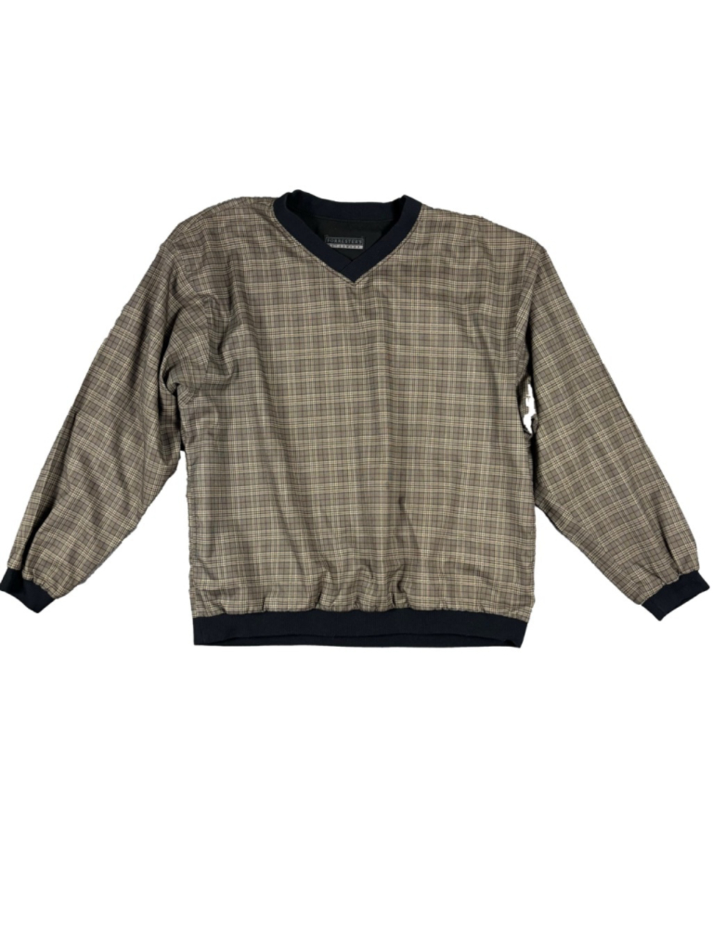 Mens XL Forrester’s Vintage Reversible Pullover Jacket Black Plaid V Neck